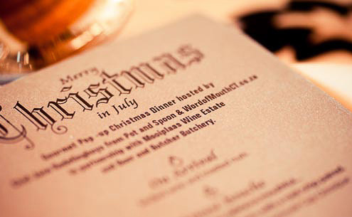 Pop-up dinner